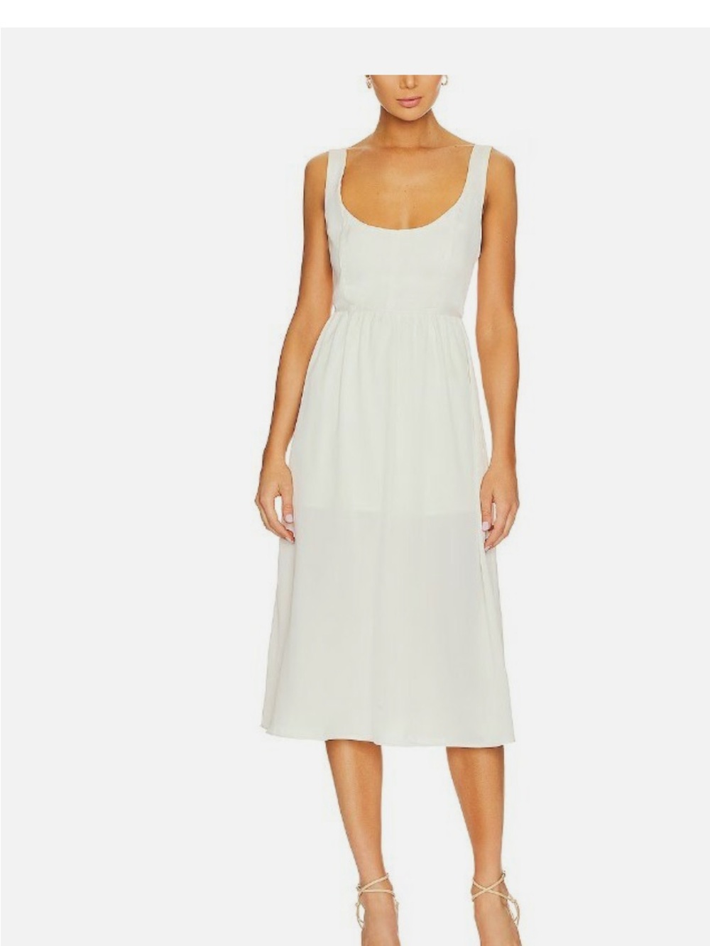 WeWoreWhat Cream Scoop-Neck Midi Dress